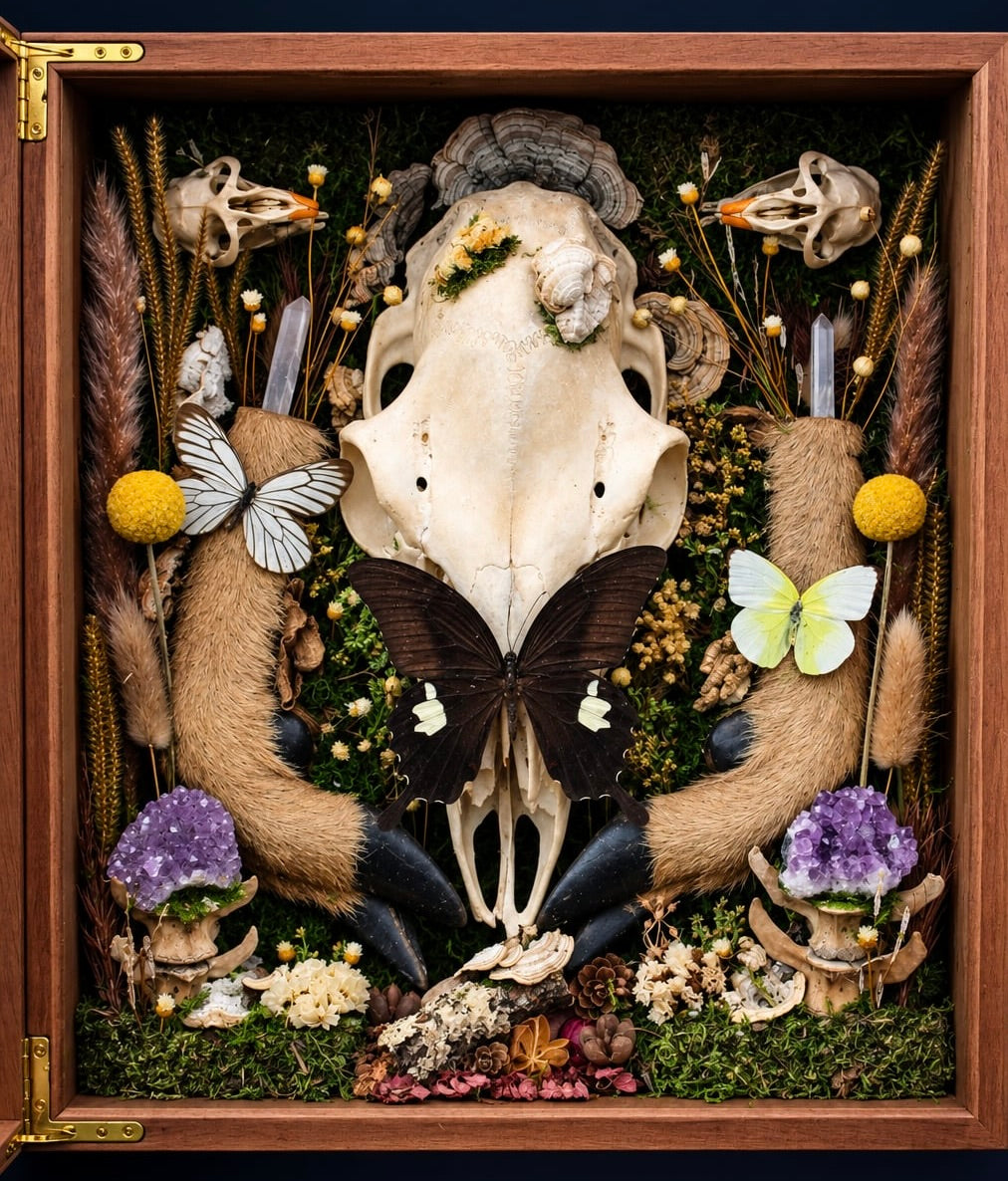Deer Skull & Legs Shadow Box